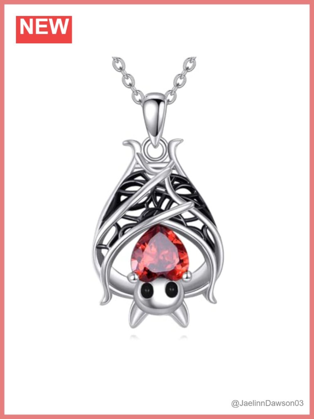 925 Sterling Silver Bat Pendant Necklace Gothic Halloween Jewelry Women